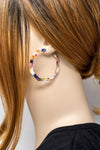 Hexagon Shape Acetate Hoop Earrings