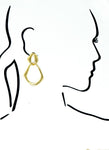 Hammered Geo Shape Link Casting Earrings