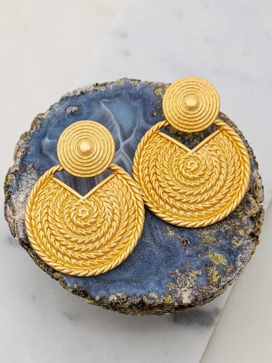 Woven Rope Effect Round Shape Earrings