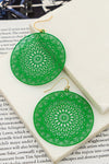 Openwork Color Coated Metal Disk Earrings (Pick Color)