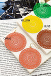 Openwork Color Coated Metal Disk Earrings (Pick Color)