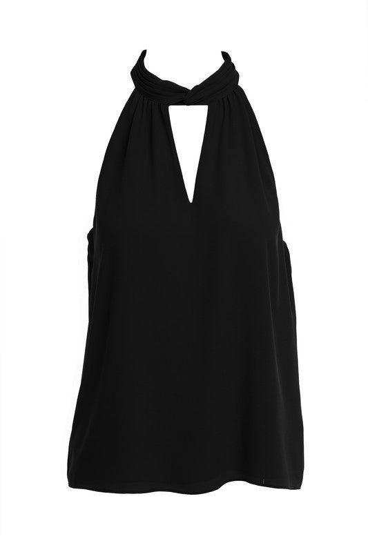 Mock Neck Halter Top