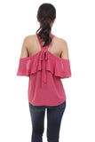 Off Shoulder Blouse with Tie Detail (Pick Color)