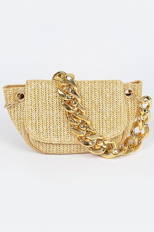 Straw Clutch W/Chain