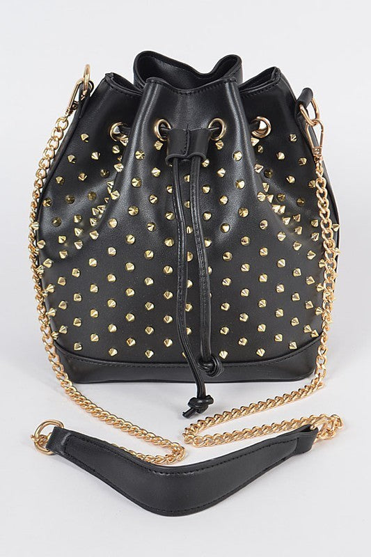 Spike Studded Bucket Bag