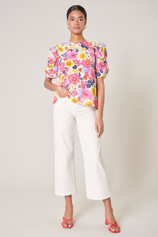 Floral Puff Sleeve Top