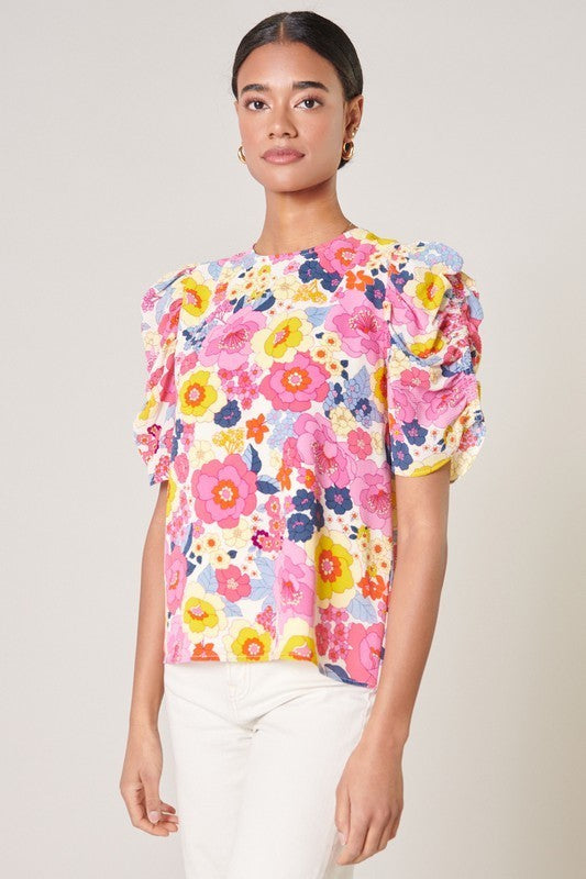 Floral Puff Sleeve Top