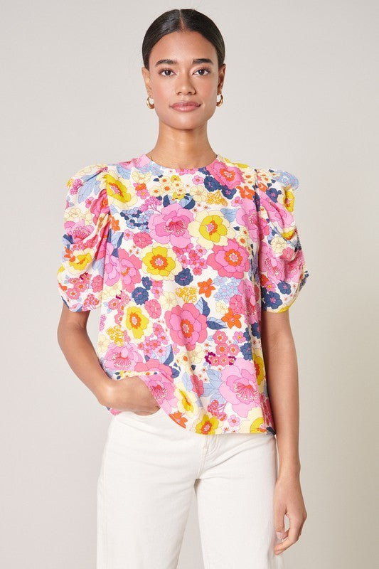 Floral Puff Sleeve Top