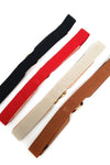Gold Rhinestone Hook Skinny Elastic Belt