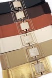 Gold Square Buckle Elastic Belt (Pick Color)