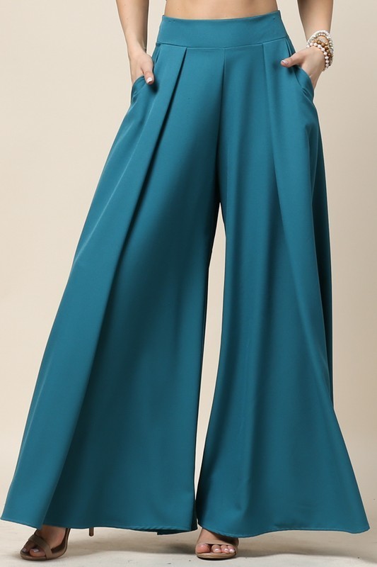 Solid Color Wide Leg Pant