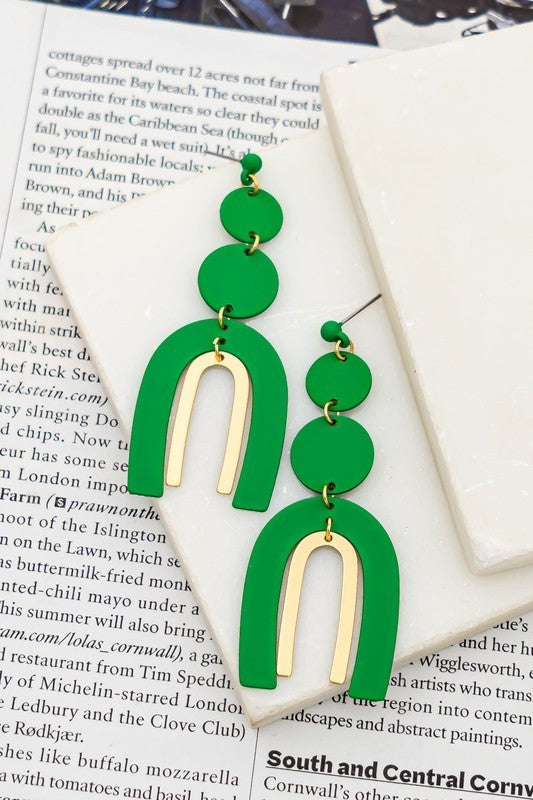 Rubber Coated Metal Horseshoe Shape Earrings (Pick Color)