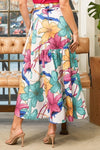 Floral Print Wrap Maxi Skirt
