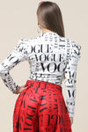 Printed Puff Shoulder Long Sleeve Top (Pick Style)