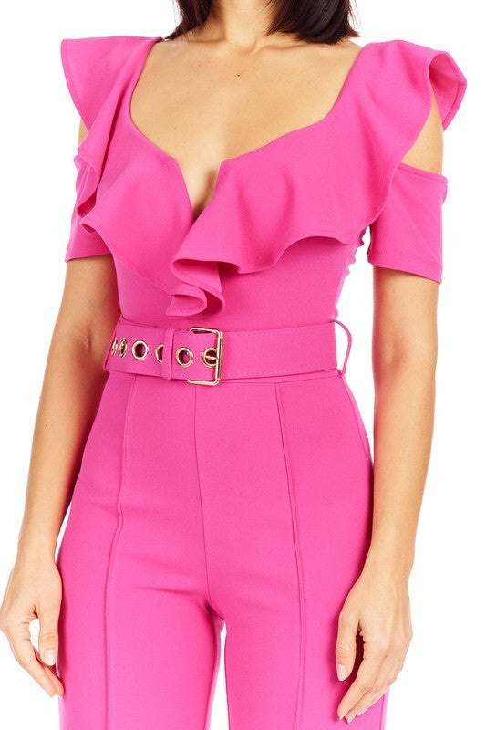 Ruffled Detailed Jumpsuit (Pick Color)