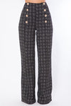 High Waist Tweed Fabric Fashion Pants