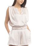 Pleat Detail Shoulders Top