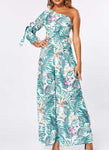 Floral Print One Shoulder Jumpsuit