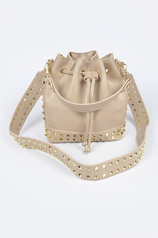 Studded Bucket Cross Body Bag (Pick Color)