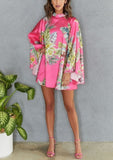 Floral Print Long Bell Sleeve Dress