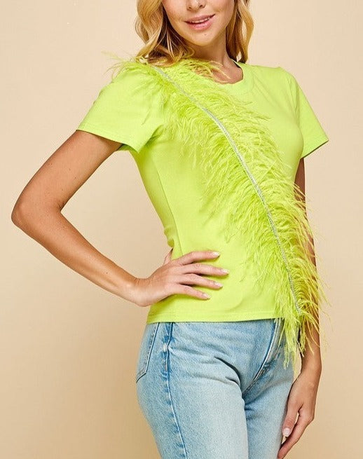 Rhinestones & Feather Top