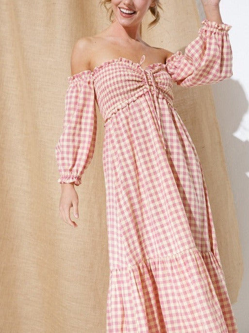 Pink/Yellow Checkered Dress