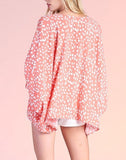 Print V-Neck Caftan Top