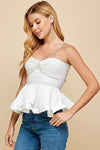 Peplum Rhinestone Straps Top