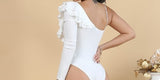Ruffled One Long Sleeves Bodysuit (Pick Color)