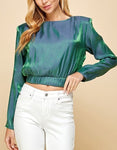 Two Tone Shine Cropped Top