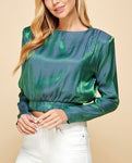 Two Tone Shine Cropped Top