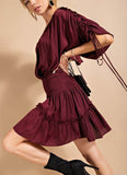Dolman Sleeve Smocked Mini Dress
