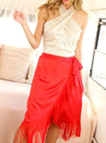 Halter Cross Neck Sequin Tank Top