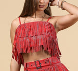 Fringe Sequin Crop Top