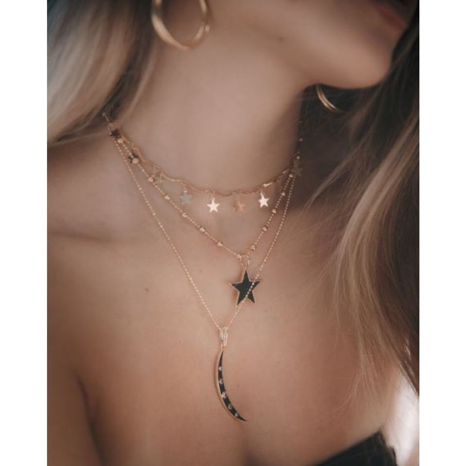 18K Black Moon Necklace