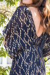 Gold Sequin Kimono Sleeve Maxi Dress