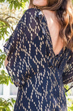 Gold Sequin Kimono Sleeve Maxi Dress