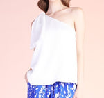 Hammered Satin One Shoulder Top