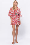 Kimono Sleeve Floral Print Dress