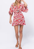 Kimono Sleeve Floral Print Dress