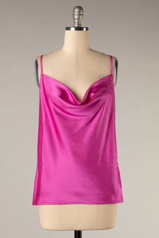 Satin Cowl Neck Top