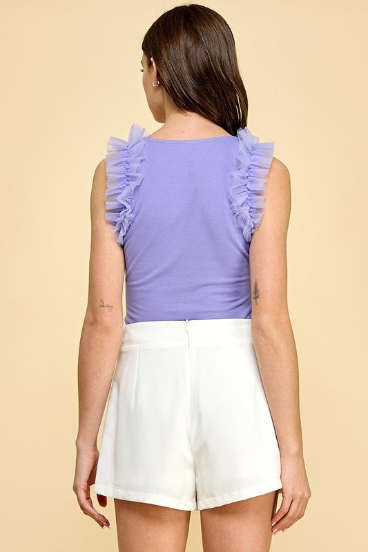 Ruffled Chiffon Sleeveless Top