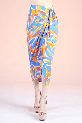 Leaf Wrap Midi Skirt (Pick Color)