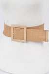 Pearl Buckle Straw Belt