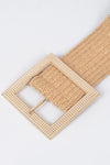 Pearl Buckle Straw Belt