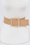 Pearl Buckle Straw Belt