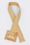 Square Bamboo Buckle Straw Belt (Pick Color)