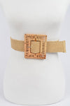 Square Bamboo Buckle Straw Belt (Pick Color)