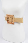 Square Bamboo Buckle Straw Belt (Pick Color)