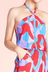 Mix Color X Neck Halter Romper